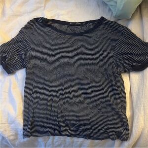 Brandy Melville Striped Navy and White Top